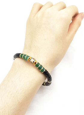 椰蒂直切药片文玩三眼天珠手串