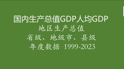 国内生产总值GDP人均GDP 地区生产总值省级地级市县级1999-2024