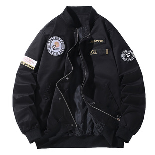 秋季新款300斤潮胖子休闲外套男大码飞行夹克美式棒球服加肥加大8