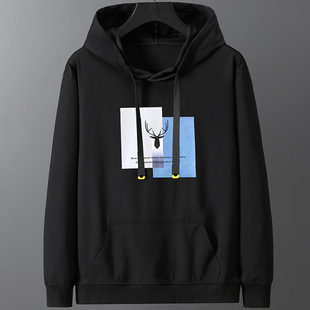 打底衫 340斤160cm胸围超大码 薄款 T恤男秋季 潮胖子连帽卫衣300 长袖