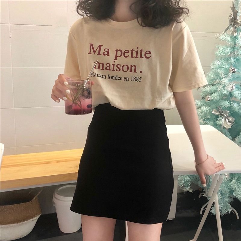 Short sleeve T-shirt women's loose summer wear 2021 new Korean ins fashion mid long Harajuku BF student half sleeve top