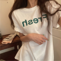 官方圖t恤女網紅短袖2021夏潮韓版寬鬆慵懶風上衣