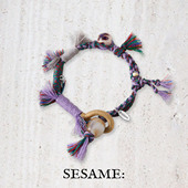 「新年礼物」飒米梦幻紫色陶瓷藏式 编织民族风手工编织手链手绳