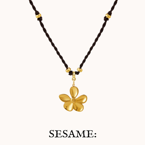 飒米波西米亚风花朵叠戴编织项链女高级感轻奢小众吊坠锁骨链