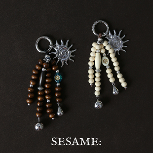 「新年礼物」原创太阳图腾编织包包挂件钥匙扣可拆卸串珠挂饰时尚