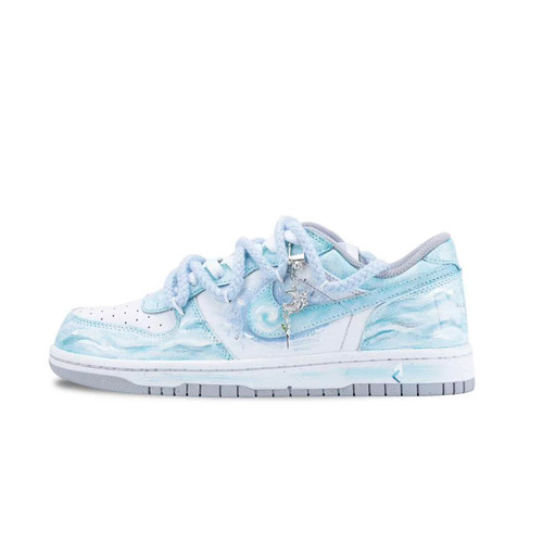 Nike男款蓝色晕染手绘休闲板鞋