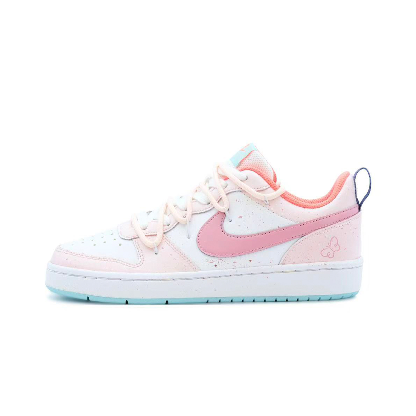 NIKE定制女款粉色手绘板鞋