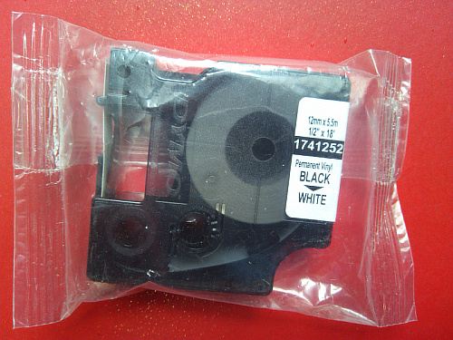 DYMO达美标签机纸色带1741252 白底/黑字12MM*5.5M