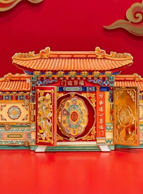 正品现货门神旋转门迎百福开门金属冰箱贴旅游伴手礼送客户年会