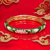 复古送礼闺蜜 「莲台瑞彩」景泰蓝手镯女配饰掐丝珐琅镯时尚