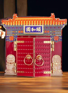 北京颐和园文创冰箱贴开门大吉可开合宫门复古金属磁吸旅游纪念礼
