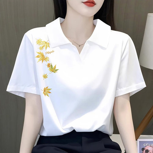 大码印花设计感时尚纯棉短袖上衣