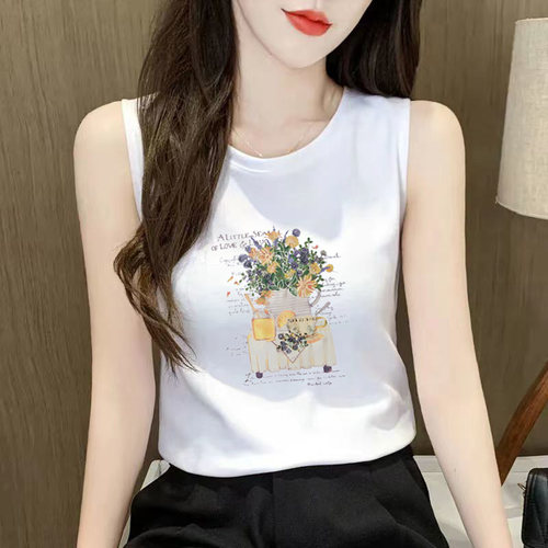 纯棉无袖吊带背心女夏季大码上衣