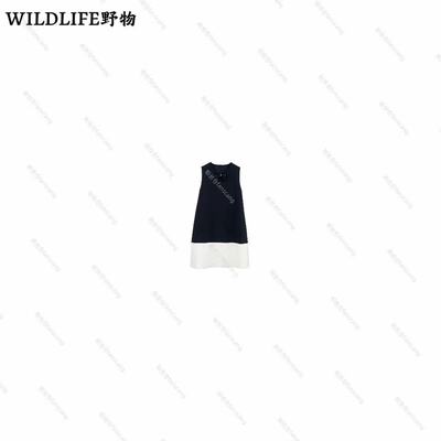 WILDLIFE｜黑白拼接三醋酸连衣裙C-001M7627