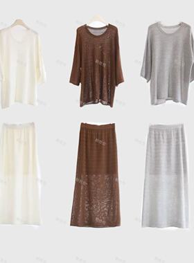 【100软麻】ROW 26春 极简风亚麻针织套装C-001M7177