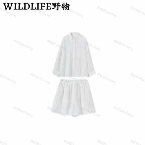 WILDLIFE｜经典L*P老钱风  100%亚麻衬衫+短裤两件套C-001M7586