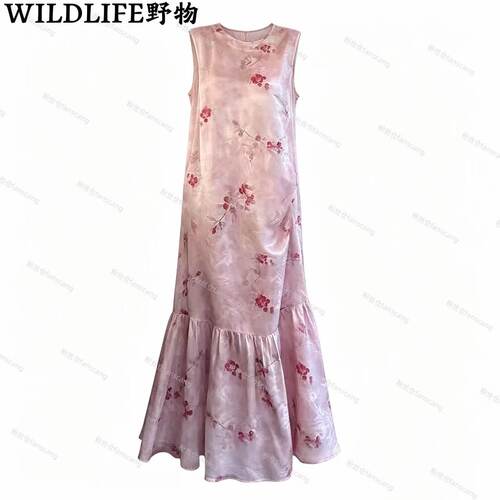 WILDLIFE｜万事顺荔 大王缎桑蚕丝新中式连衣裙C-001M7596
