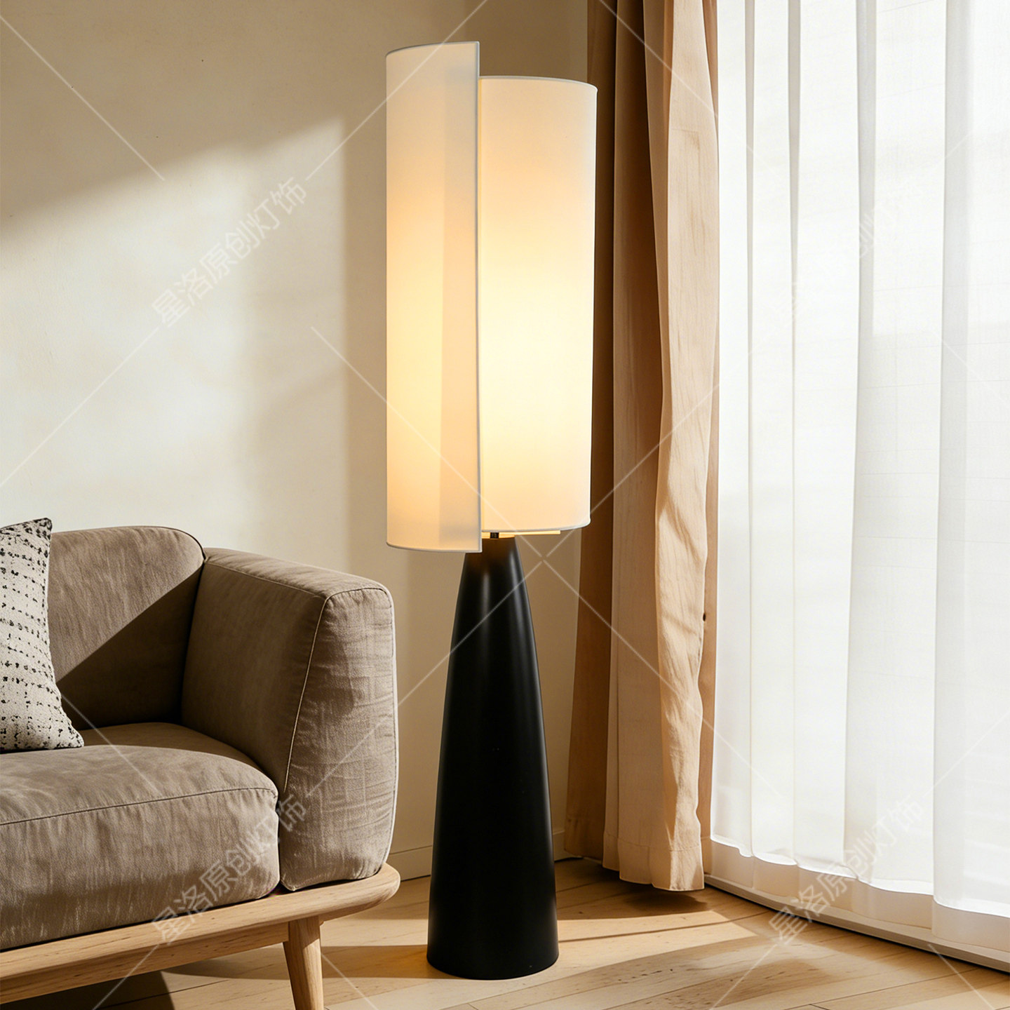 侘寂风落地灯中古酒店卧室民宿别墅客厅沙发边设计师装饰氛围灯