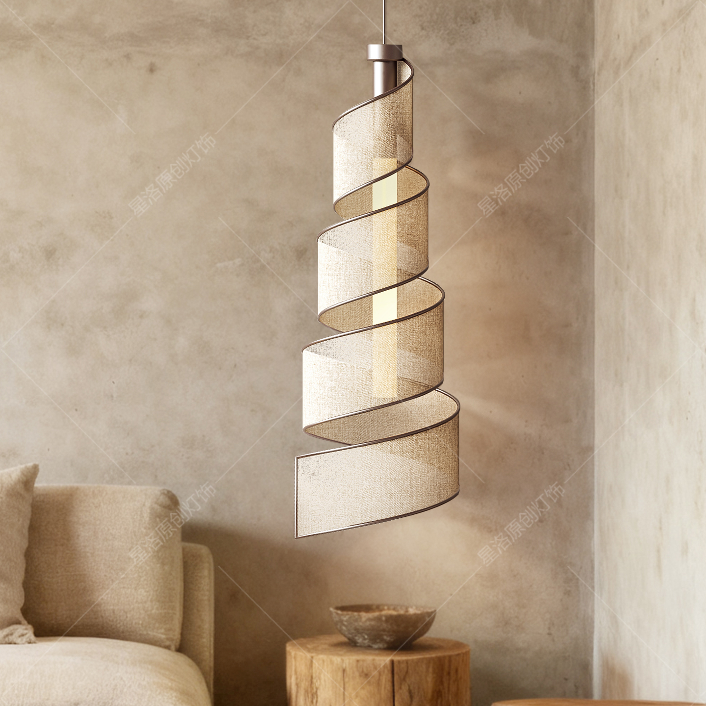 日式侘寂风酒店床头餐桌吧台吊灯