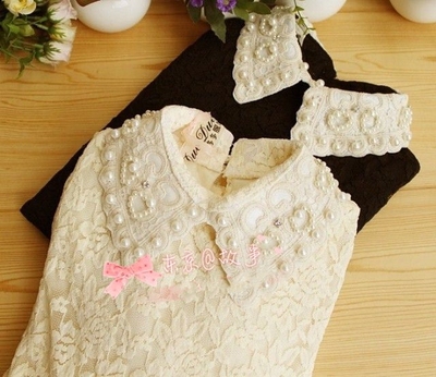 2023秋冬新款加绒加厚修身长袖保暖上衣娃娃领蕾丝打底衫大码女装