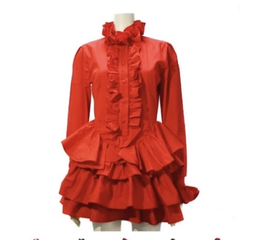 cosplay2024日本新款动漫人物修身黑白色衬衣立领长袖衬衫显瘦女