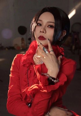 cosplay2024日本新款动漫人物修身黑白色衬衣立领长袖衬衫收腰女