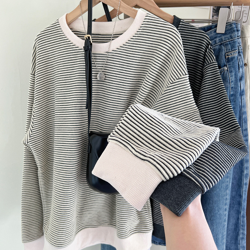 韩系个性卫衣女慵懒风圆领套头休闲2025秋冬百搭宽松长袖上衣潮流