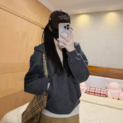 美式复古连帽卫衣女春季2025新款