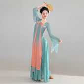 古典舞舞蹈服女飘逸身韵长款 纱衣中国舞演出服古风齐胸汉唐舞蹈服