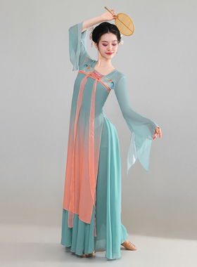 古典舞舞蹈服女飘逸身韵长款纱衣中国舞演出服古风齐胸汉唐舞蹈服