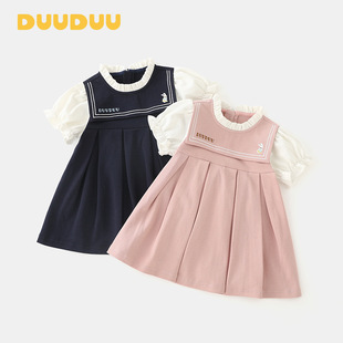 DUUDUU学院风2025新款宝宝裙子a类婴儿公主裙夏高级感女童连衣裙