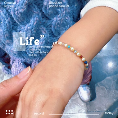 天然淡水珍珠手链女童原创设计