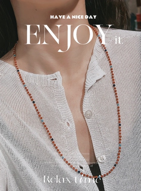 新中式南红小米珠长款项链女