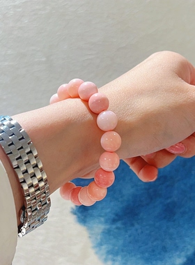 天然淡粉女王贝光面圆珠10mm