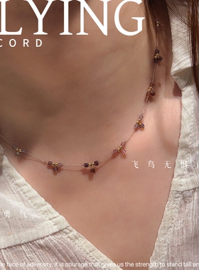 法式小众满天星尖晶石锁骨链