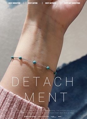 天然绿松石链条银手链