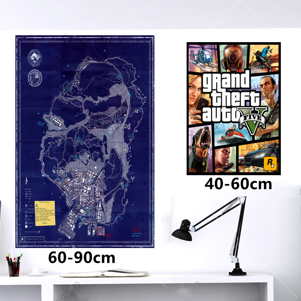 gta5-侠盗列车5挂画给他爱5游戏海报贴纸网咖宿舍布制海报挂画防