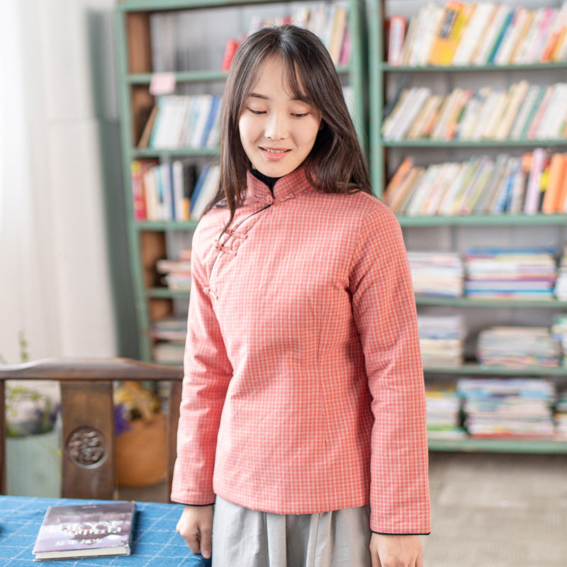 玉想【再相逢3】中式女装原创棉布小格子修身斜襟手工扣短款棉袄,女装/女士精品,棉衣/棉服,淘宝优惠券,粉丝福利购,淘宝优惠卷