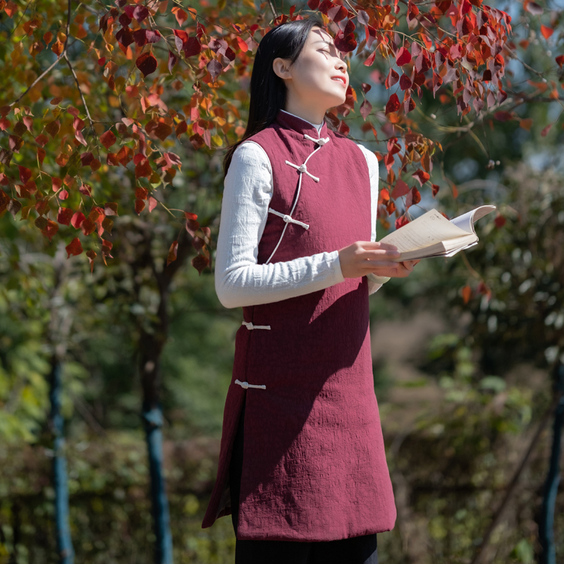 玉想棉麻2022冬修身中式包邮