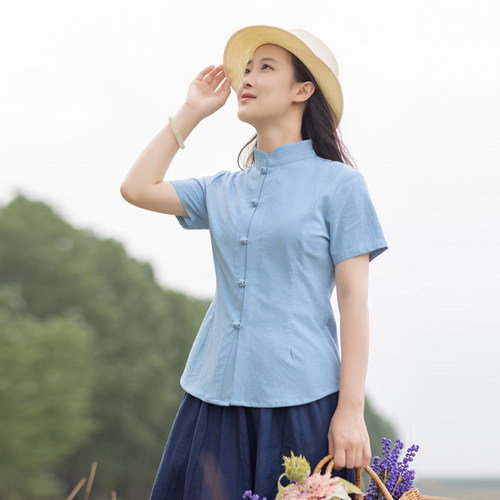 玉想棉布2022修身中式包邮