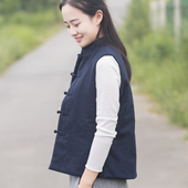 素心 唐装 包邮 女装 上衣民族风棉背心对襟盘扣夹棉马甲 中式 玉想