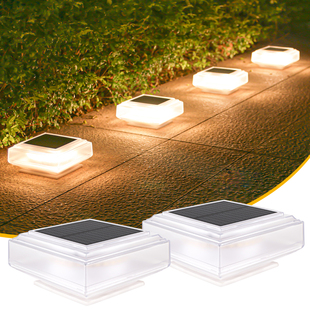 太阳能柱头灯户外庭院别墅花园方形围墙灯篱笆庭院柱头防水景观灯
