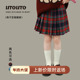 新款 大耳象女童格子百褶裙裤 秋季 宝儿学院风半身加厚甜美短裙子