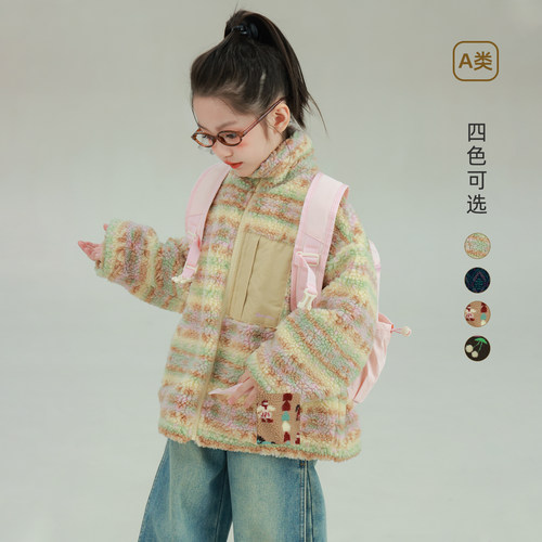 utouto冬季满图毛绒外套