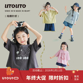 儿童纯棉短袖 大耳象女童简笔画纯色T恤夏季 新款 薄上衣