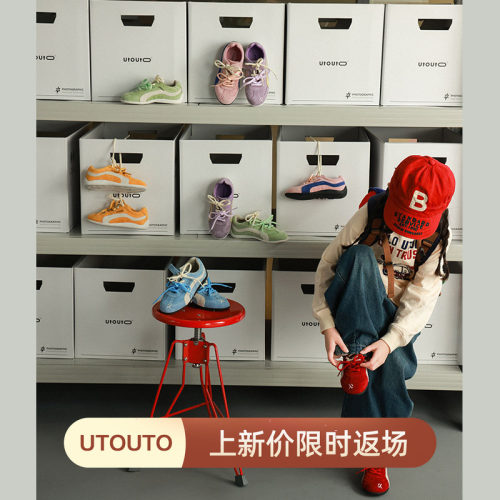 utouto秋季六色拼色鞋带休闲鞋