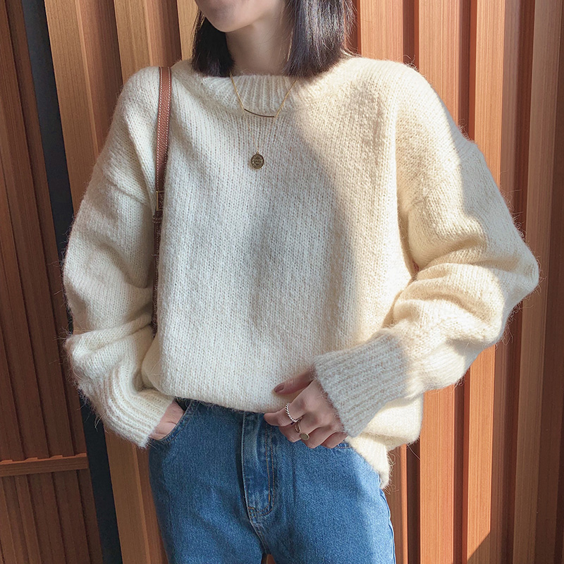 【大耳象童装铺】羊驼绒圆领毛衣女冬装宽松针织衫潮 不退不换|msdalam kategori Butik wanita / wanita, sweater - dari Buy2taobao.com untuk memberikan perkhidmatan ejen Taobao profesional membeli