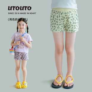 夏季 弹力薄裤 新款 修身 子 宝儿个性 大耳象女童豹纹短裤
