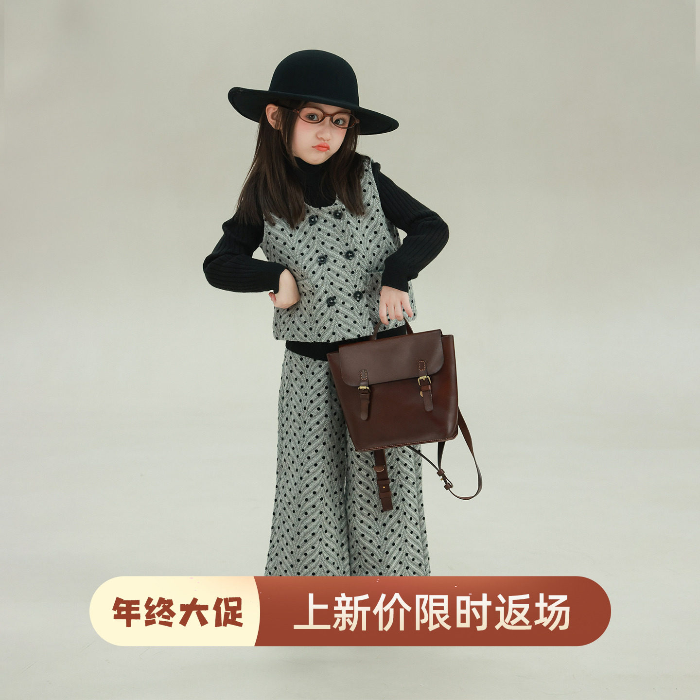 大耳象女童波点流纹马甲裤子冬季新宝儿套装羊毛混纺保暖加厚防寒,童装/婴儿装/亲子装,套装,淘宝优惠券,粉丝福利购,淘宝优惠卷