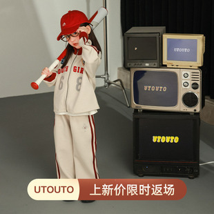 套装 大耳象女童章仔撞色外套直筒裤 宝儿运动休闲长袖 新款 秋季